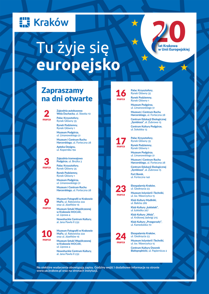 obchody 20-lecia Krakowa w Unii Europejskiej